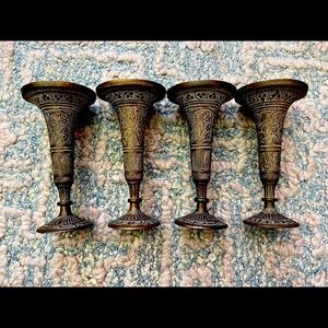 Antique Brass Candle Sticks - Set of 4 - Beautiful!